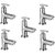 Oleanna Metroo Brass Pillar Cock For Wash Basin And Sink Tap (Disc Fitting | Quarter Turn | Form Flow) Chrome - Pack Of 5 Nos