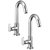 Oleanna Metroo Brass Swan Neck Pillar Tap With Swivel Spout For Sink And Basin Kitchen And Bathroom (Disc Fitting | Quarter Turn | Form Flow) Chrome - Pack Of 2 Nos