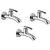Oleanna Desire Brass Long Nose Bib Cock With Wall Flange Long Body Tap (Disc Fitting  Quarter Turn  Form Flow) Chrome - Pack Of 3 Nos
