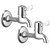 Oleanna Magic Brass Long Body Bib Tap With Wall Flange (Disc Fitting  Quarter Turn) Chrome - Pack Of 2 Nos