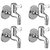 Oleanna Magic Brass Bib Tap Nozzle Cock With Wall Flange (Disc Fitting  Quarter Turn) Chrome - Pack Of 4 Nos