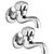 Oleanna Moon Brass Long Nose Bib Cock With Wall Flange Long Body Tap (Rising Fitting  Quarter Turn) Chrome - Pack Of 2 Nos