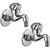 Oleanna Moon Brass Bib Tap Nozzle Cock With Wall Flange (Rising Fitting  Quarter Turn) Chrome - Pack Of 2 Nos