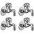Oleanna Moon Brass Bib Tap Nozzle Cock With Wall Flange (Rising Fitting  Quarter Turn) Chrome - Pack Of 4 Nos