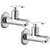 Oleanna Metroo Brass Bib Tap With Wall Flange (Disc Fitting  Quarter Turn  Form Flow) Chrome - Pack Of 2 Nos