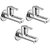 Oleanna Orange Brass Long Nose Bib Cock With Wall Flange Long Body Tap (Disc Fitting  Quarter Turn  Form Flow) Chrome - Pack Of 3 Nos