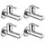 Oleanna Orange Brass Long Nose Bib Cock With Wall Flange Long Body Tap (Disc Fitting  Quarter Turn  Form Flow) Chrome - Pack Of 4 Nos