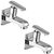 Oleanna Speed Brass Bib Tap With Wall Flange (Disc Fitting  Quarter Turn  Form Flow) Chrome - Pack Of 2 Nos