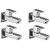 Oleanna Square Brass Long Nose Bib Cock With Wall Flange Long Body Tap (Disc Fitting  Quarter Turn  Form Flow) Chrome - Pack Of 4 Nos