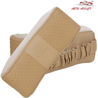 Auto Addict CV Designer Beige Neck Color Pillow Cushion 2 Pcsfor Maruti Suzuki New Swift 2018