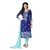 WOMEN'S GEORGETTE EMBROIDERED DRESS MATERIAL (MDKYR04 BLUE)