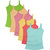 UCARE Pure Cotton Plain Multi-Colored Camisole Slip for Girls  Kids (209-Pack of 6)