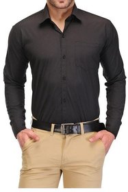 Royal Fashion Solid Black Formal Shirt For Men