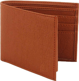 Fashion Trend Tan Leatherite Bi-fold Wallet For Men