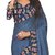 Designer Printed Saree With Blouse Dark Blue Color