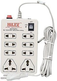 Hilex MINI STRIP 8 Plug Point  Extension Strip/Bord ,Fuse / Indicator / Spark Suppressor Slim Body With 4 Yard Long Wire