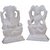 Ganesh and Laxmi idol in White Marble size 7inches made in single stone marble /Perfect for Home temple/gift/office