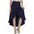 BuyNewTrend Women's Navy Plain Crepe Ruffled Skirt