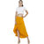 BuyNewTrend Women's Yellow Plain Crepe Ruffled Skirt