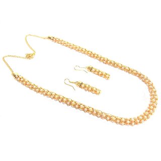                       White Pearl Ajger Necklace Set                                              