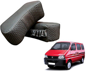 Auto Addict CV Designer Gray Neck Leatherite Car Pillow Cushion 2 Pcs for Maruti Suzuki Eeco