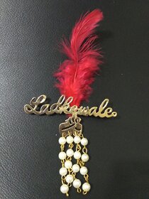 50pc Ladkewale Brooch with Red Feathers for Wedding Events