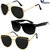 Vitoria Multicolour Mirrored Aviator Unisex Sunglasses ( Pack of 3)