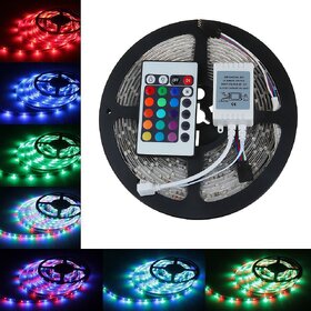 SILVOSWAN 5 Meter RGB Waterproof LED Strip With Remote for Diwali, Decoration (5050)