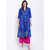 Varkha Fashion Women's Blue Block Print Cotton Stitched Kurti