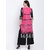 Varkha Fashion Women's Pink Block Print Cotton Stitched Kurti