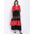 Varkha Fashion Women's Black Block Print Cotton Stitched Kurti