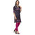 Varkha Fashion Women's Purple Block Print Cotton Stitched Kurti