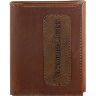                       Mens Leather Wallet (2 Tone Tan) By Victoria Cross                                              
