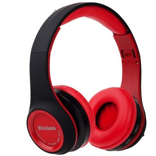 Wireless Bluetooth Headphone Gaming Headsets FM/TF Card Radio Stereo Auriculares With Mic MS991A Red