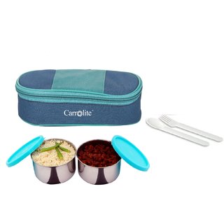 Sling  2 Container lunchbox 400 Ml blue and green