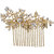 Yashasvi designer golden and White Colour Wedding Party Fancy Pearl Comb Hair Clip Hair Accessories