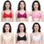 Sparkle  Multi Colour Non-Padded Seamless Bra with Full Adjustable Straps and Cotton Fabric (incl. 6 Bras)
