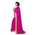 Rani Pink Colored Georgette Heavy Gold Maharani Border With Dhupian Piping  Contrast Blouse Saree