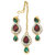Maroon And Green Stone Pendent Yeshwani Necklace Set