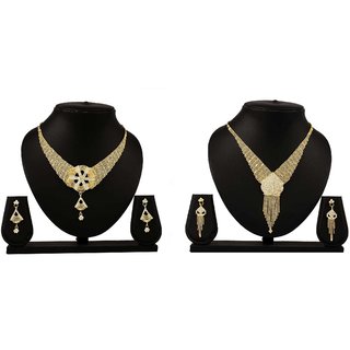 Dealseven Fashion Presents Golden Color Alloy Jewelery Set.