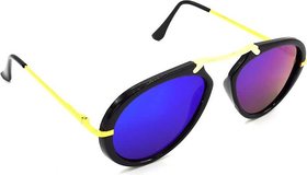 HRINKAR Men Multicolour Mirrored Metal Aviator Sunglasses