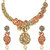 The Luxor Gold Plated Alloy Floral Shape Peacock Designer Choker Necklace Set
