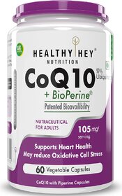 HealthyHey Nutrition CoQ10-105mg - 60 Veg Capsules (Pack of 1)