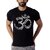Lyrical Life Om yoga poses Men's cotton half sleeve Black T-shirt