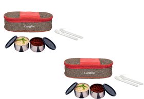 Carrolite Easy Carry 2 Black container Lunchbox Red+Brown Buy 1 get 1 Free