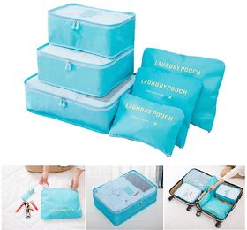 6pcs Packing Cubes Portable Travel Storage Bag Organiser Luggage Suitcase Pouches Luggage Organiser Random Color-TRLDBAG