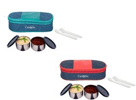 Carrolite Easy Carry 2 Black container Lunchbox Blue+Green  Blue+Red Buy 1 get 1 Free