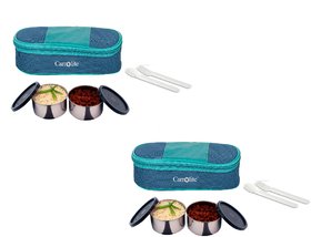 Carrolite Easy Carry 2 Black container Lunchbox Blue + Green Buy 1 get 1 Free
