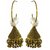 Hazel Art's Chandbali Dangle Earrings with Pearls in Antique Gold Plating For Women  Girls