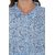 Janasya Women's Sky Blue Cotton High Low Hemline Printed Kurta